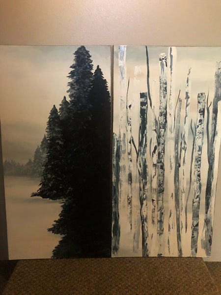 Winter in green set of 2